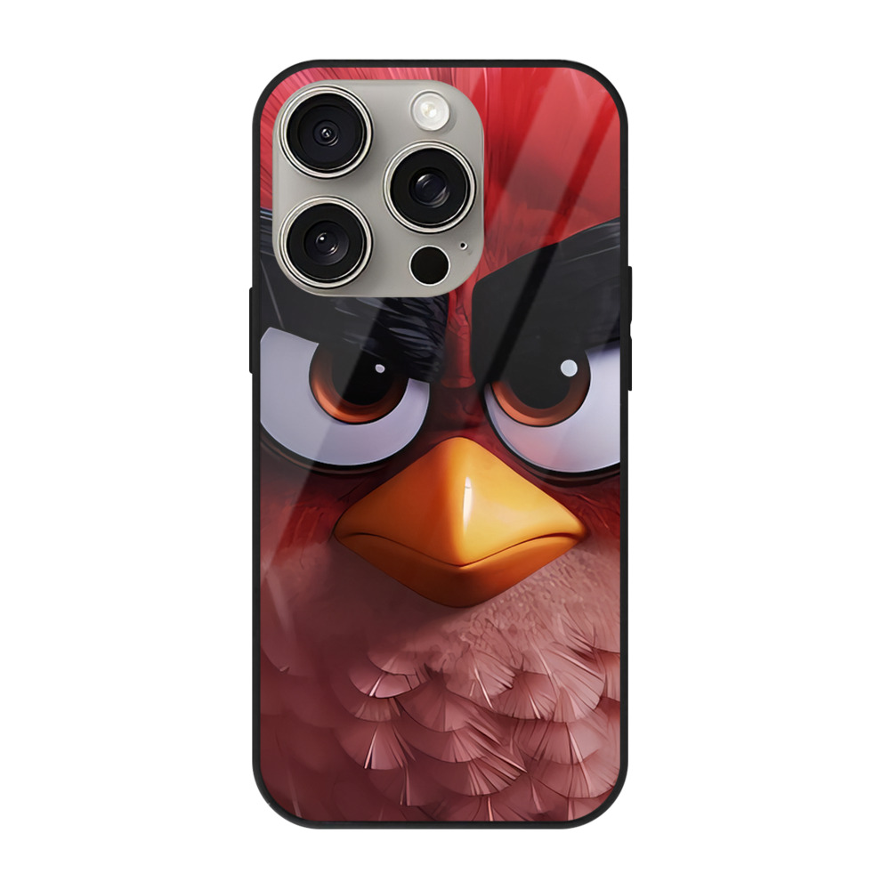 （画像用） Angry Birds アングリーバード 【iPhone15Pro対応】スマホケース 耐衝撃＆黄変防止 背面ガラス