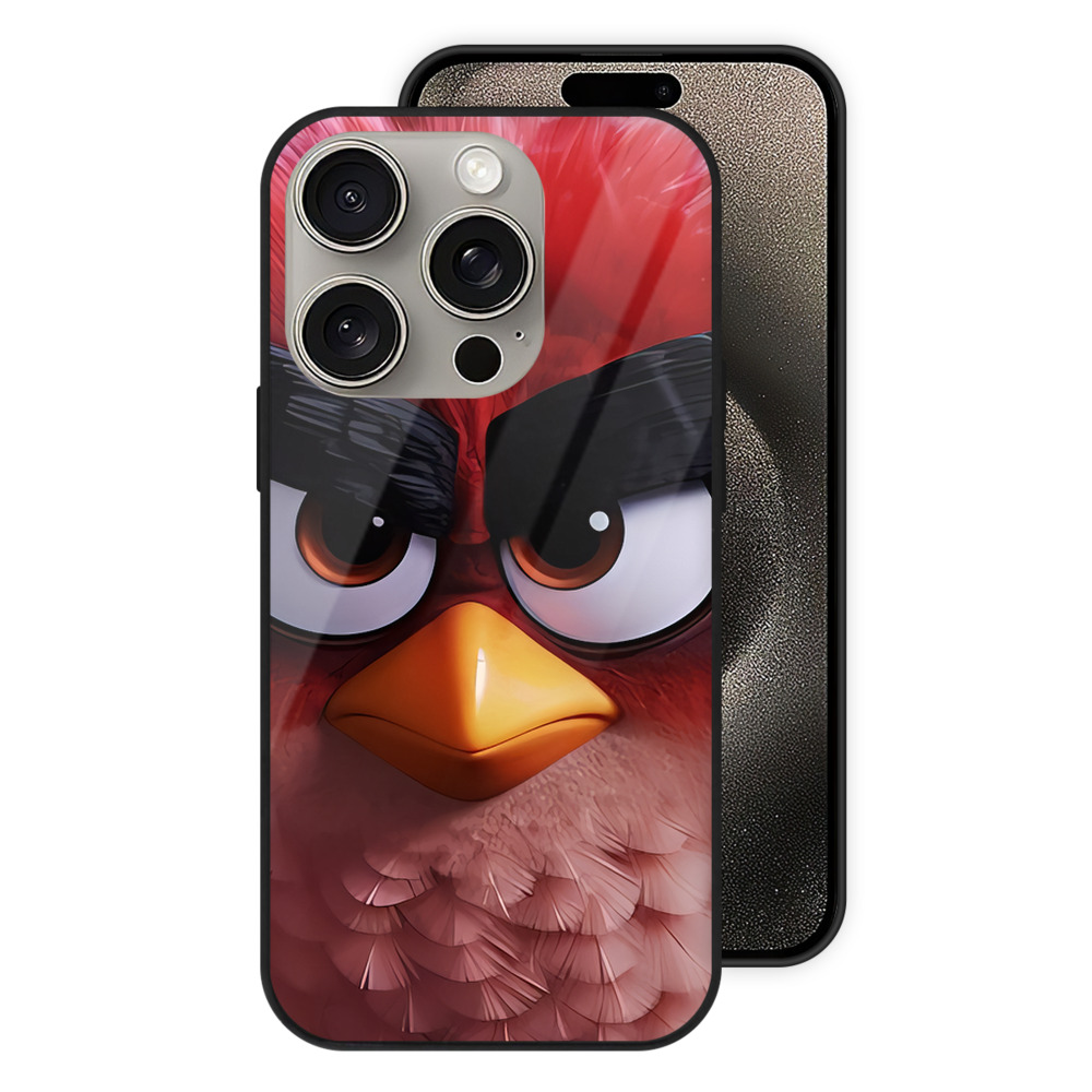（画像用） Angry Birds アングリーバード 【iPhone15Pro対応】スマホケース 耐衝撃＆黄変防止 背面ガラス