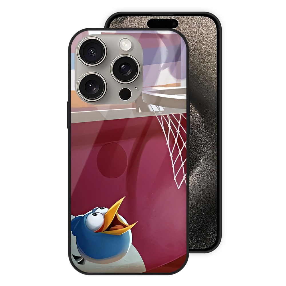 （画像用） Angry Birds アングリーバード 【iPhone15Pro対応】スマホケース 耐衝撃＆黄変防止 背面ガラス