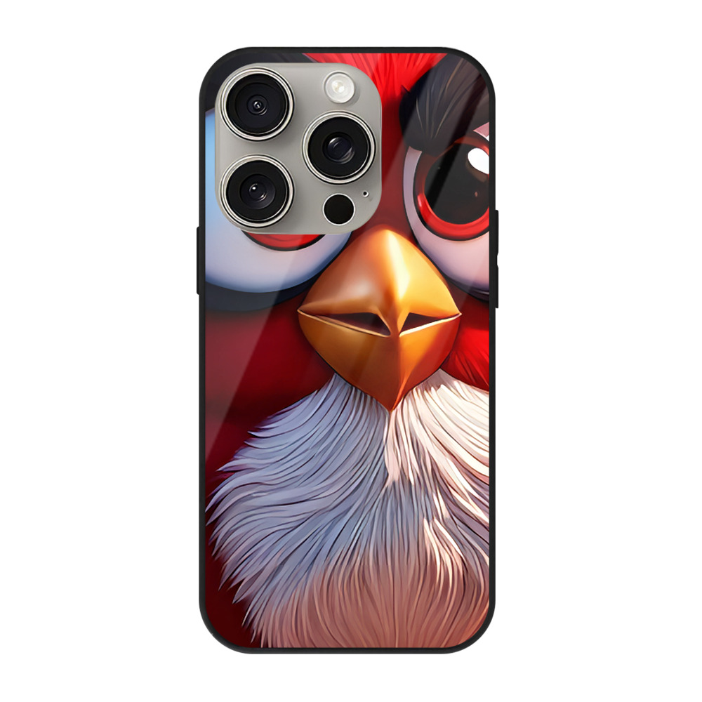 （画像用） Angry Birds アングリーバード 【iPhone15Pro対応】スマホケース 耐衝撃＆黄変防止 背面ガラス