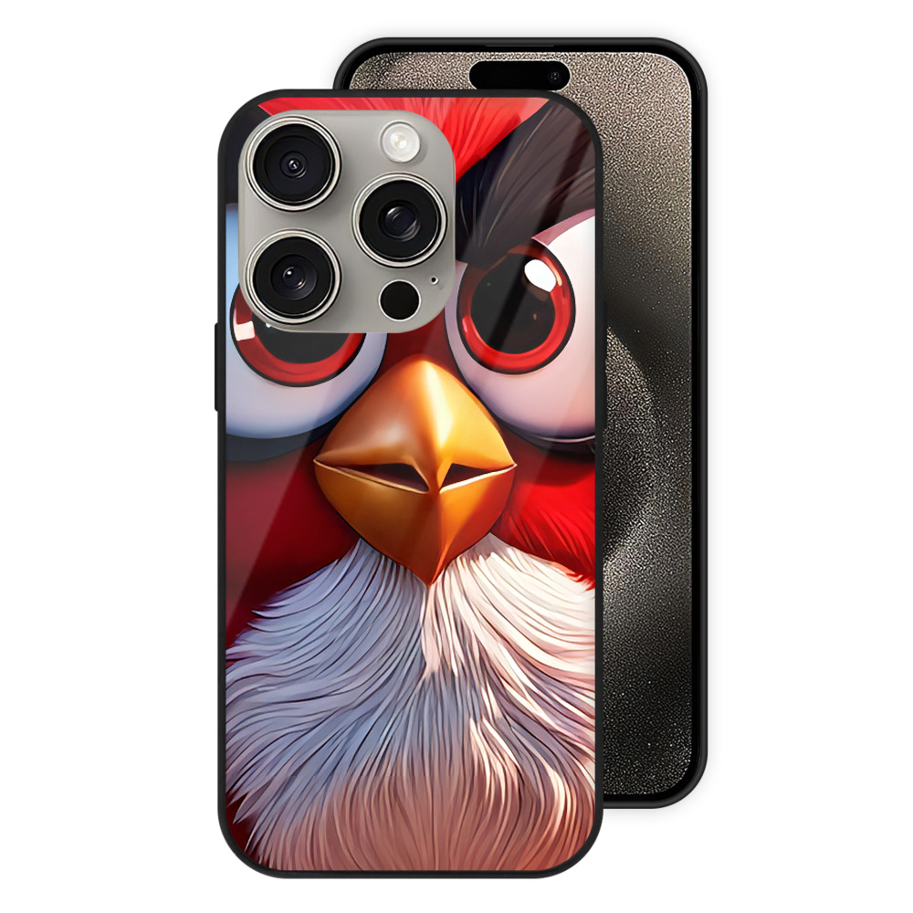（画像用） Angry Birds アングリーバード 【iPhone15Pro対応】スマホケース 耐衝撃＆黄変防止 背面ガラス