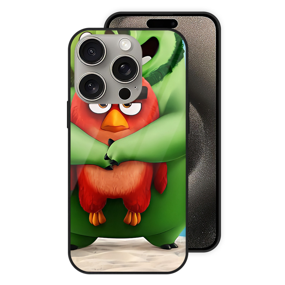 （画像用） Angry Birds アングリーバード 【iPhone15Pro対応】スマホケース 耐衝撃＆黄変防止 背面ガラス