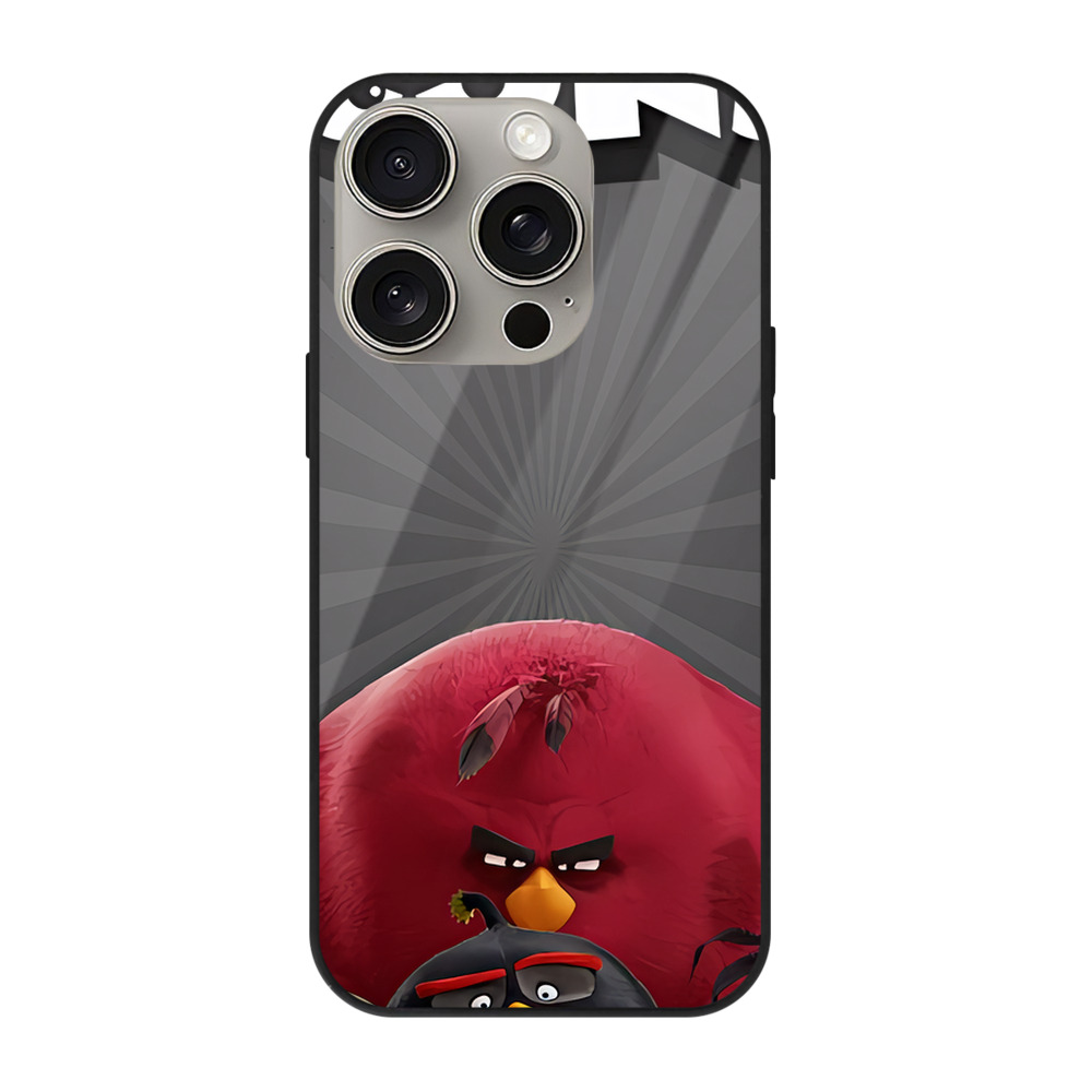 （画像用） Angry Birds アングリーバード 【iPhone15Pro対応】スマホケース 耐衝撃＆黄変防止 背面ガラス
