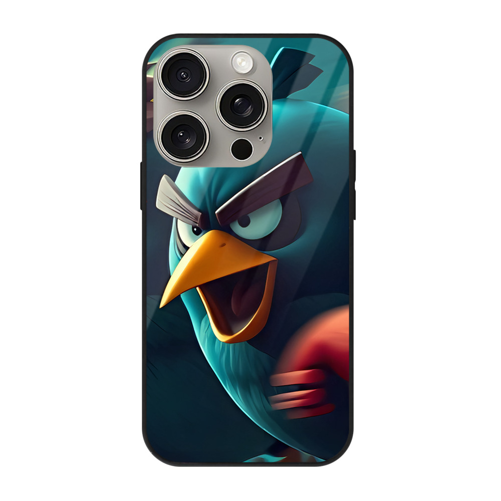 （画像用） Angry Birds アングリーバード 【iPhone15Pro対応】スマホケース 耐衝撃＆黄変防止 背面ガラス