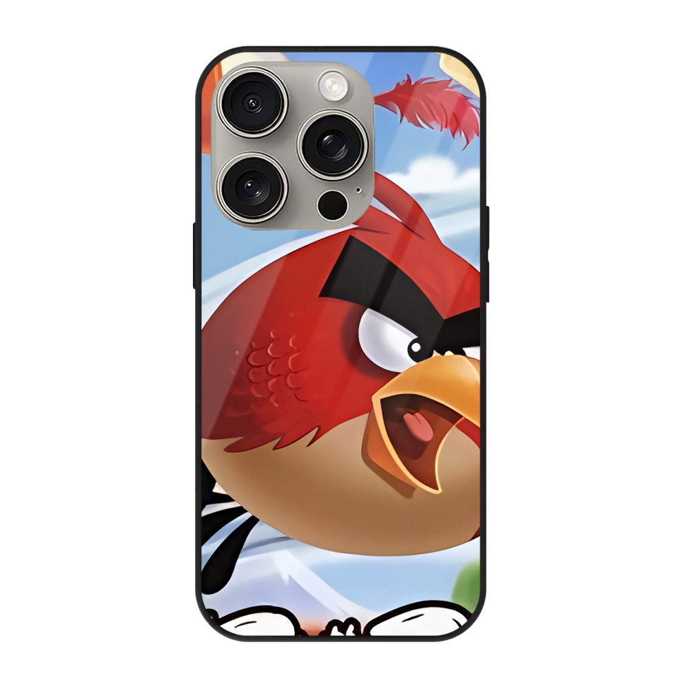 （画像用） Angry Birds アングリーバード 【iPhone15Pro対応】スマホケース 耐衝撃＆黄変防止 背面ガラス