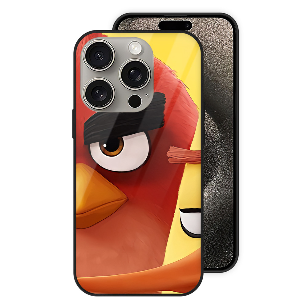 （画像用） Angry Birds アングリーバード 【iPhone15Pro対応】スマホケース 耐衝撃＆黄変防止 背面ガラス