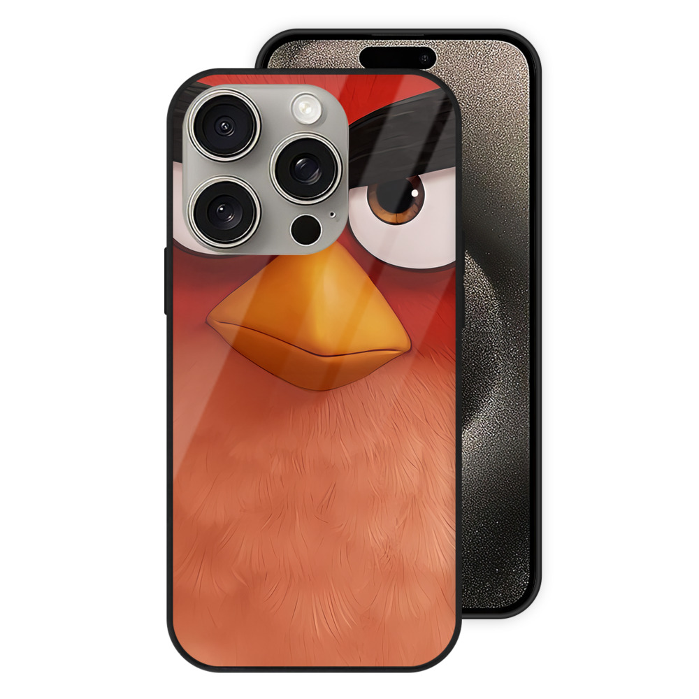 （画像用） Angry Birds アングリーバード 【iPhone15Pro対応】スマホケース 耐衝撃＆黄変防止 背面ガラス
