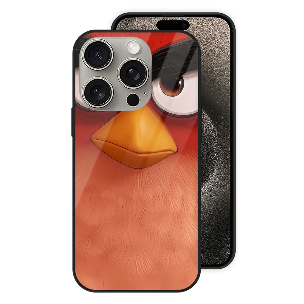 （画像用） Angry Birds アングリーバード 【iPhone15Pro対応】スマホケース 耐衝撃＆黄変防止 背面ガラス