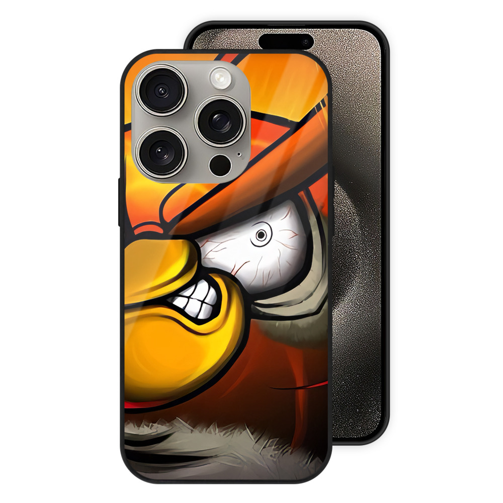 （画像用） Angry Birds アングリーバード 【iPhone15Pro対応】スマホケース 耐衝撃＆黄変防止 背面ガラス