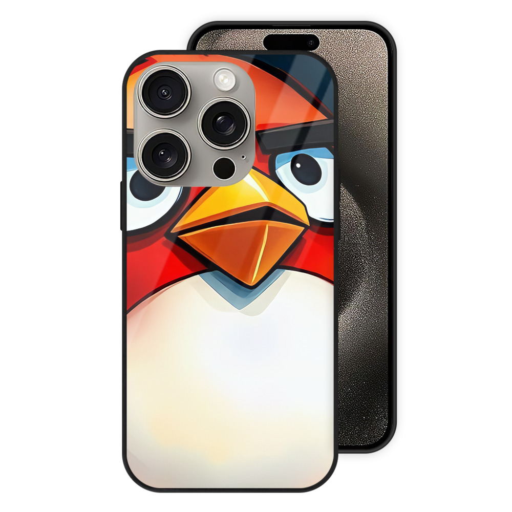 （画像用） Angry Birds アングリーバード 【iPhone15Pro対応】スマホケース 耐衝撃＆黄変防止 背面ガラス