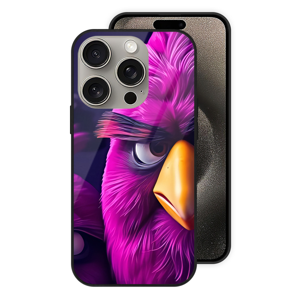 （画像用） Angry Birds アングリーバード 【iPhone15Pro対応】スマホケース 耐衝撃＆黄変防止 背面ガラス