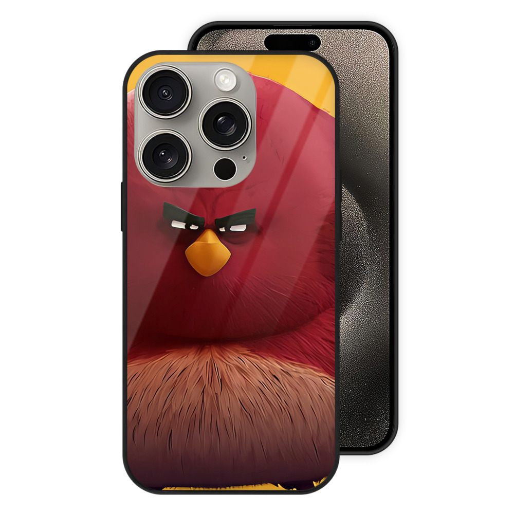 （画像用） Angry Birds アングリーバード 【iPhone15Pro対応】スマホケース 耐衝撃＆黄変防止 背面ガラス