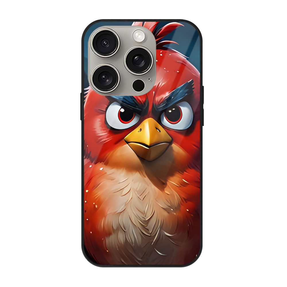 （画像用） Angry Birds アングリーバード 【iPhone15Pro対応】スマホケース 耐衝撃＆黄変防止 背面ガラス