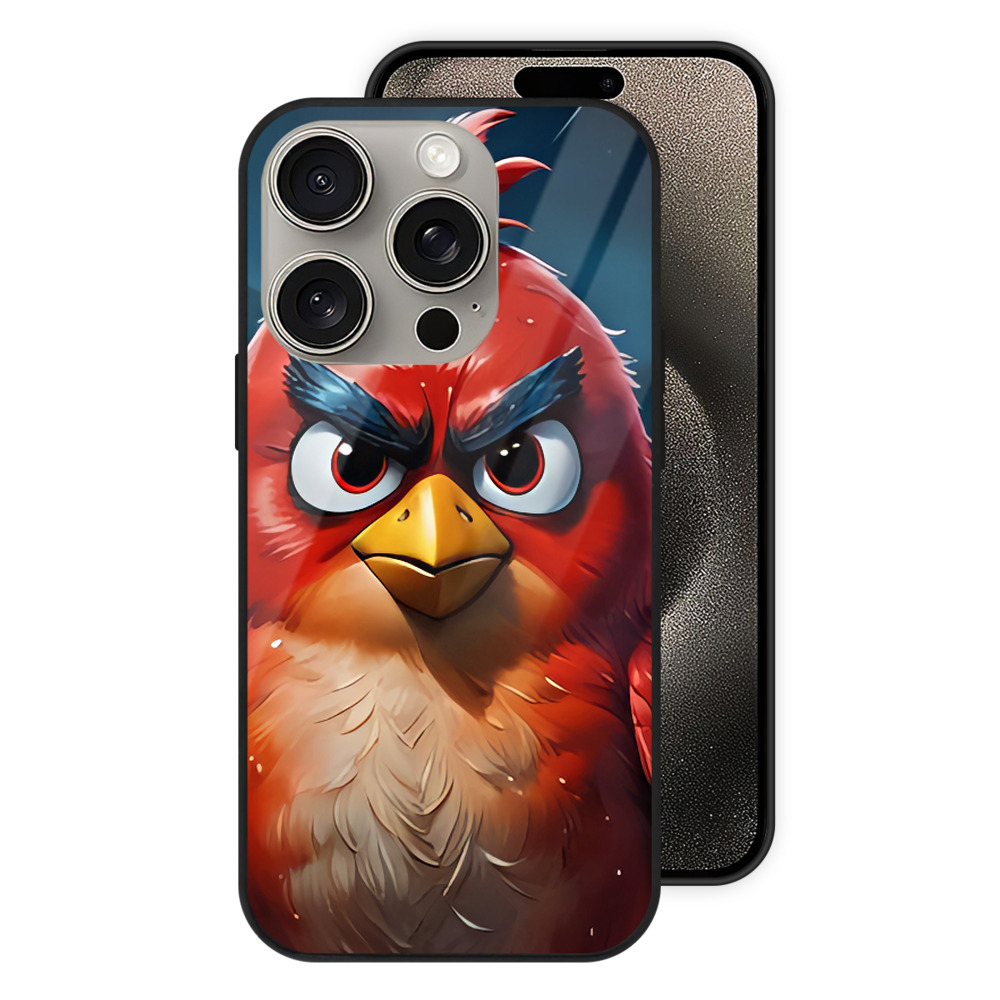 （画像用） Angry Birds アングリーバード 【iPhone15Pro対応】スマホケース 耐衝撃＆黄変防止 背面ガラス
