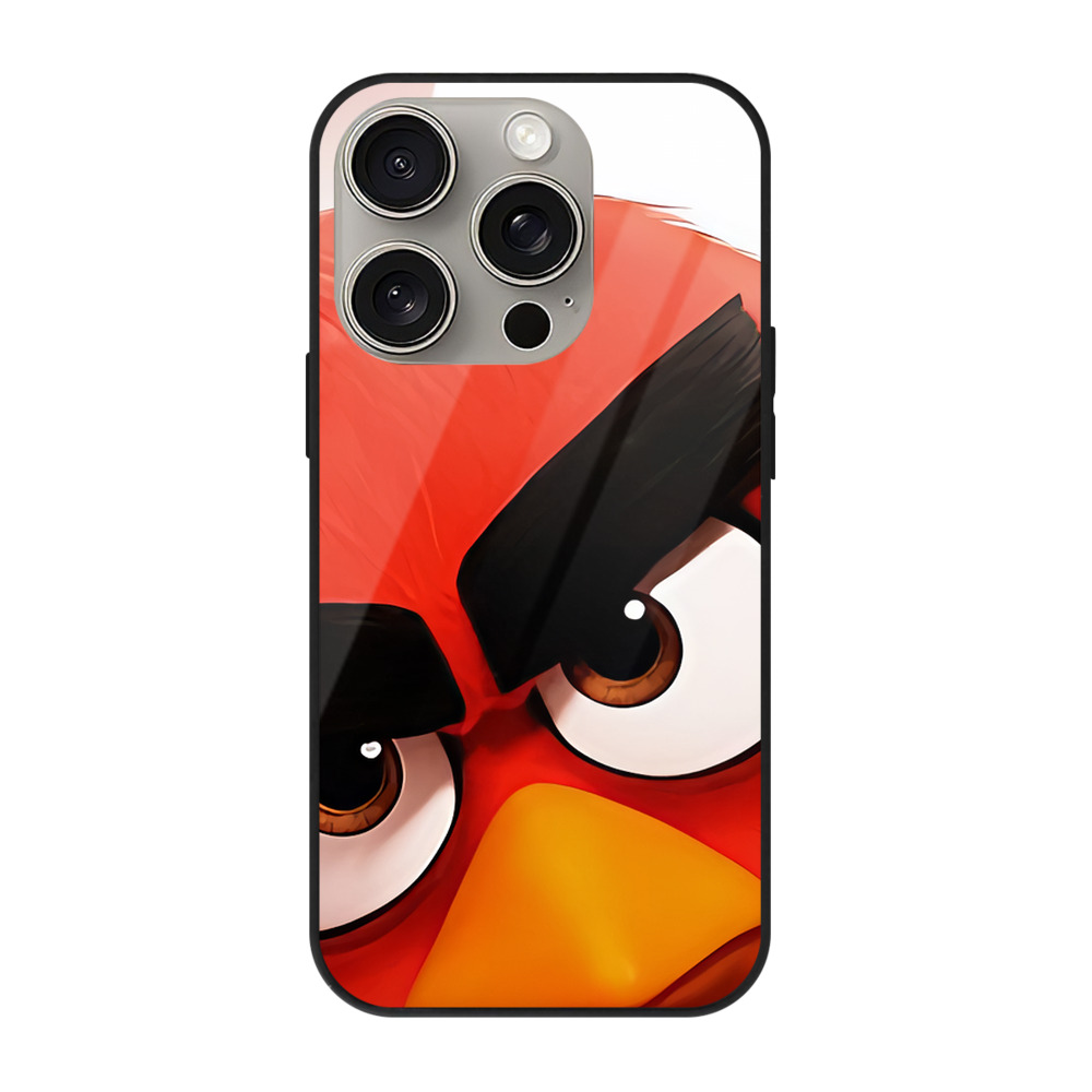（画像用） Angry Birds アングリーバード 【iPhone15Pro対応】スマホケース 耐衝撃＆黄変防止 背面ガラス