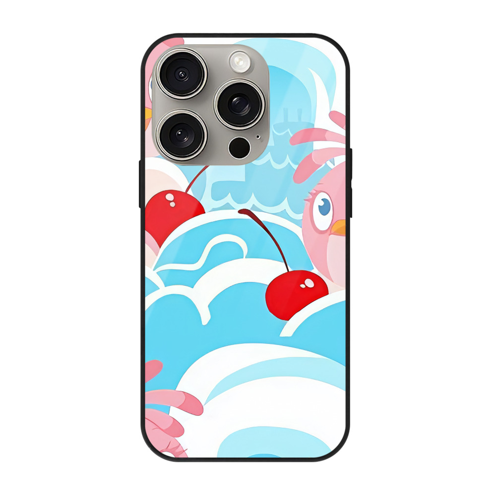 （画像用） Angry Birds アングリーバード 【iPhone15Pro対応】スマホケース 耐衝撃＆黄変防止 背面ガラス