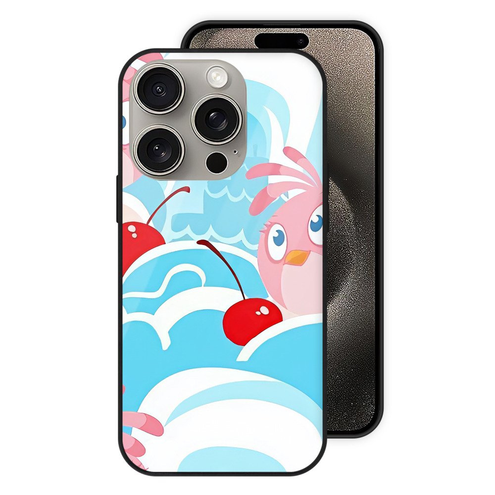 （画像用） Angry Birds アングリーバード 【iPhone15Pro対応】スマホケース 耐衝撃＆黄変防止 背面ガラス