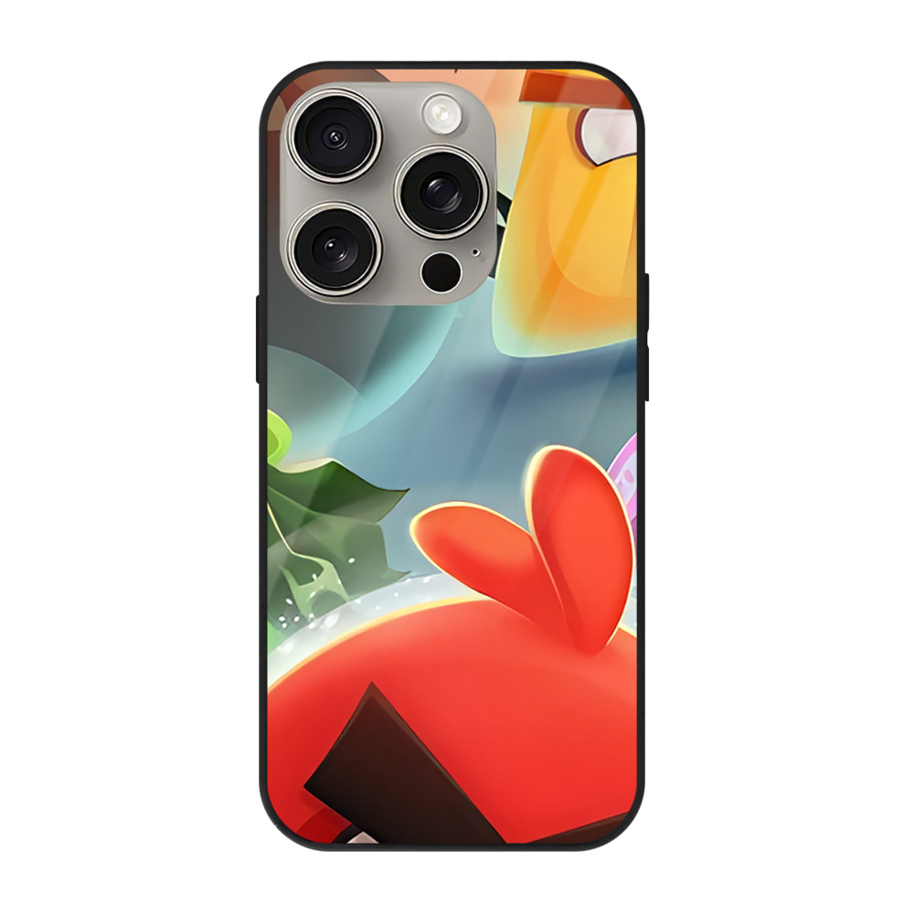 （画像用） Angry Birds アングリーバード 【iPhone15Pro対応】スマホケース 耐衝撃＆黄変防止 背面ガラス