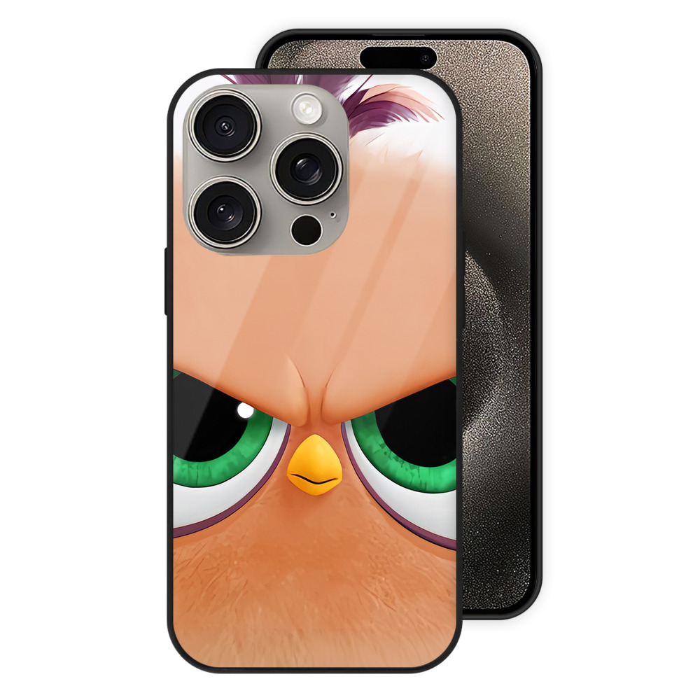 （画像用） Angry Birds アングリーバード 【iPhone15Pro対応】スマホケース 耐衝撃＆黄変防止 背面ガラス