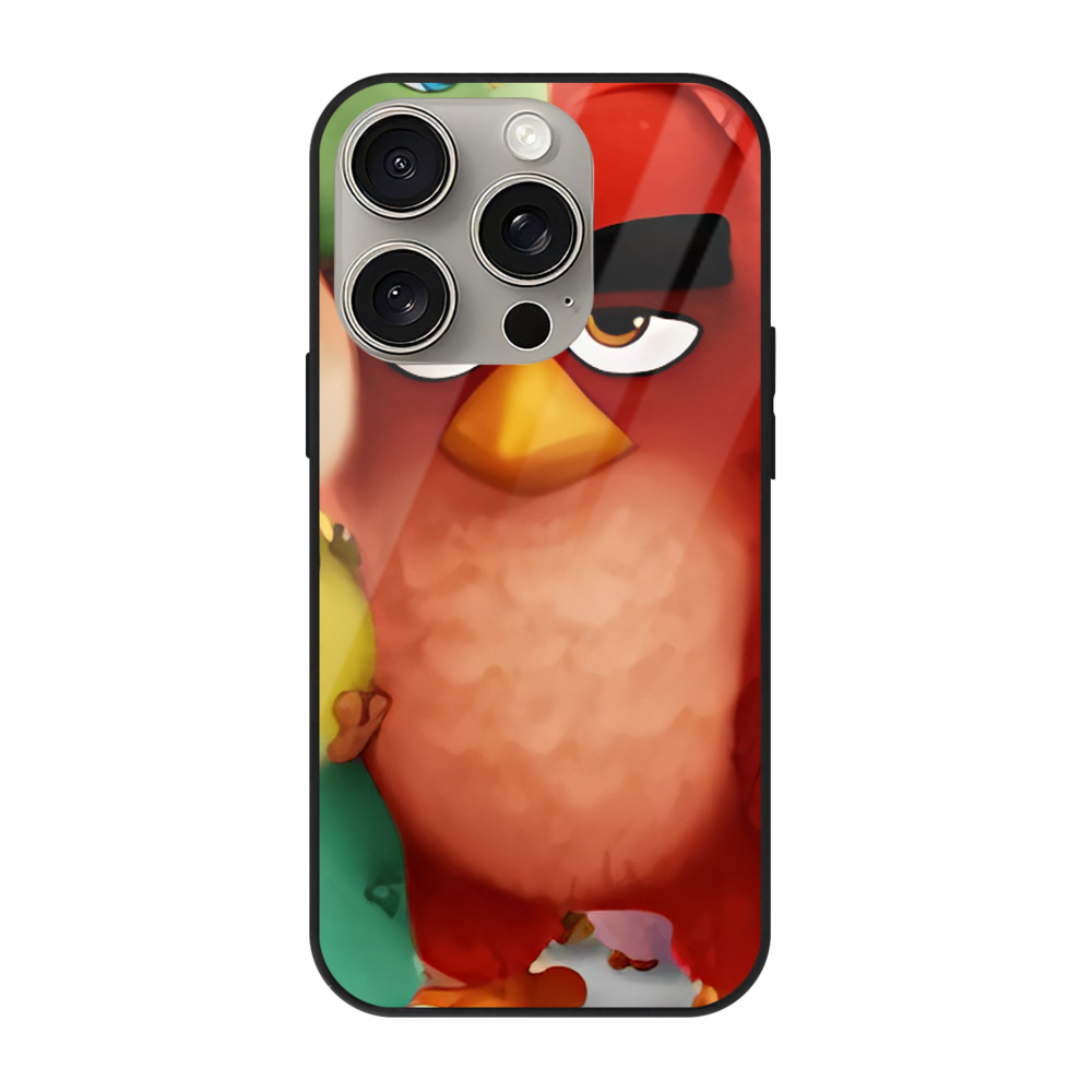 （画像用） Angry Birds アングリーバード 【iPhone15Pro対応】スマホケース 耐衝撃＆黄変防止 背面ガラス