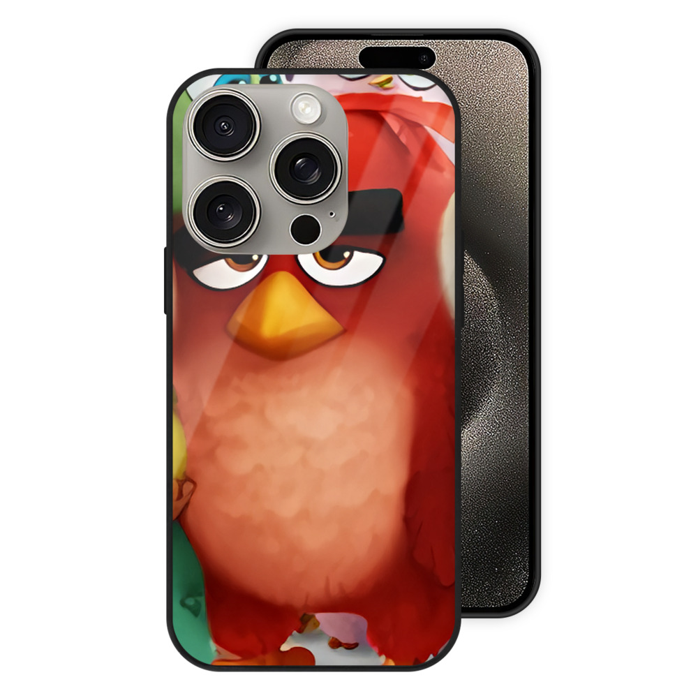 （画像用） Angry Birds アングリーバード 【iPhone15Pro対応】スマホケース 耐衝撃＆黄変防止 背面ガラス
