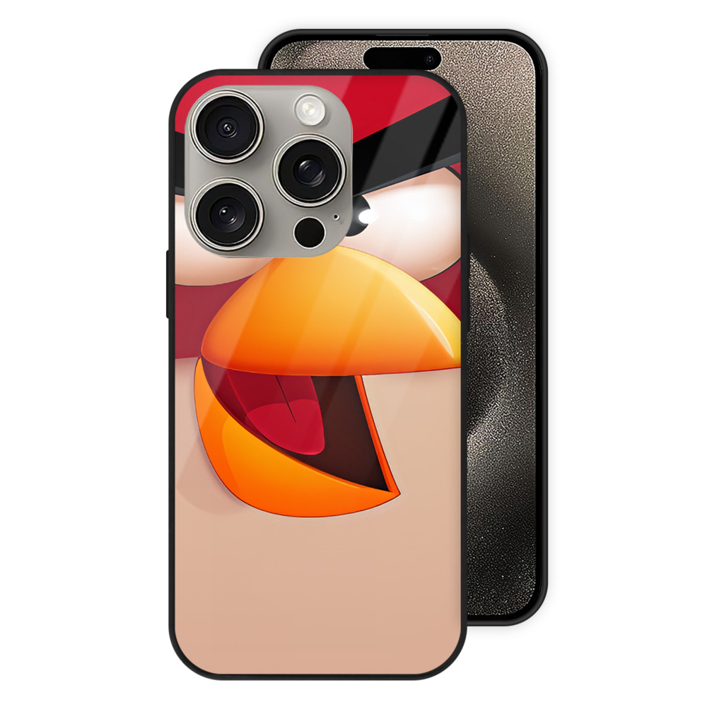 （画像用） Angry Birds アングリーバード 【iPhone15Pro対応】スマホケース 耐衝撃＆黄変防止 背面ガラス