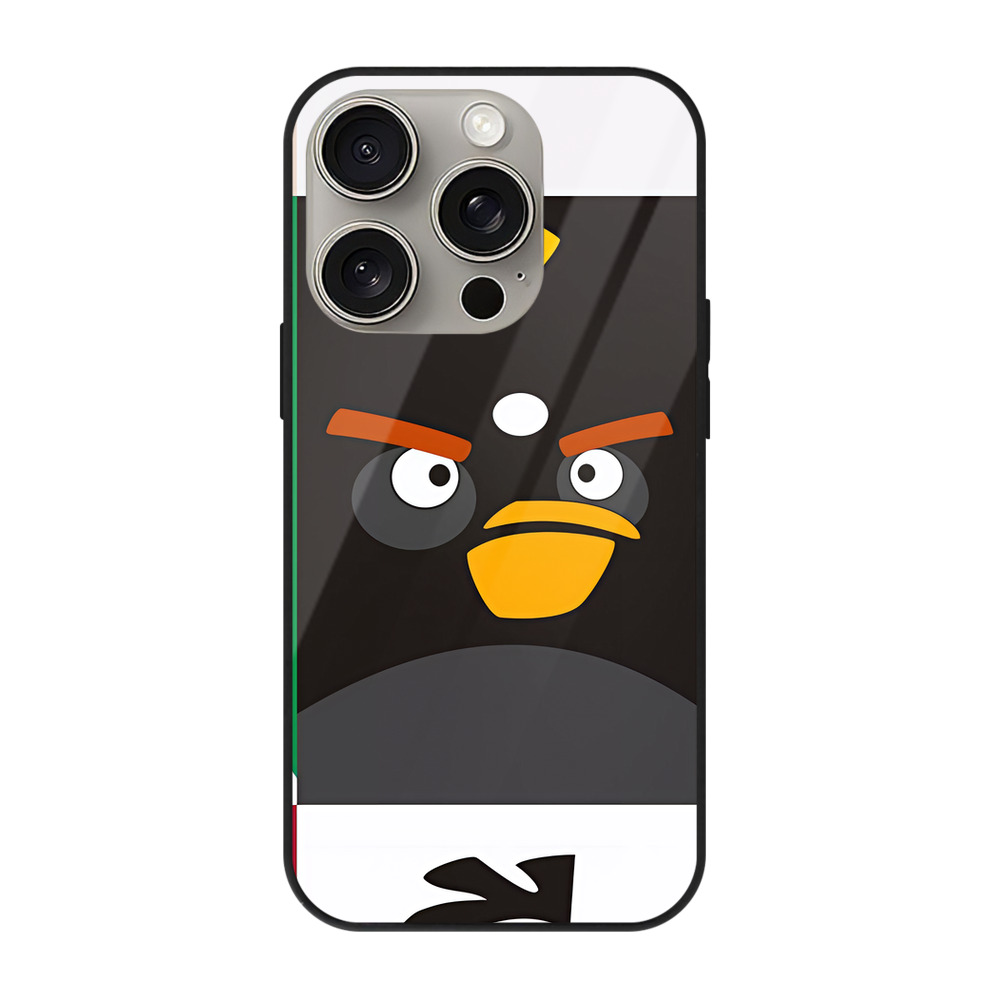 （画像用） Angry Birds アングリーバード 【iPhone15Pro対応】スマホケース 耐衝撃＆黄変防止 背面ガラス