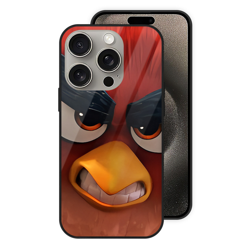 （画像用） Angry Birds アングリーバード 【iPhone15Pro対応】スマホケース 耐衝撃＆黄変防止 背面ガラス