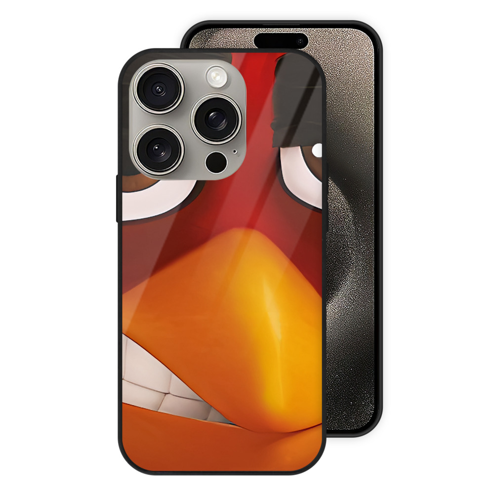 （画像用） Angry Birds アングリーバード 【iPhone15Pro対応】スマホケース 耐衝撃＆黄変防止 背面ガラス