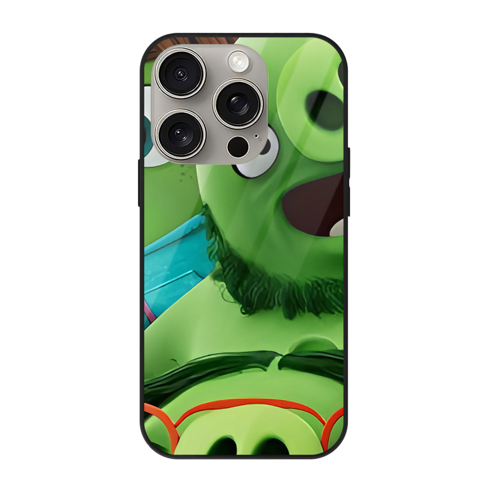（画像用） Angry Birds アングリーバード 【iPhone15Pro対応】スマホケース 耐衝撃＆黄変防止 背面ガラス