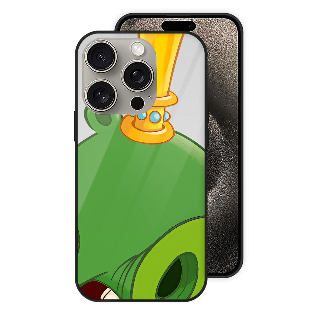 （画像用） Angry Birds アングリーバード 【iPhone15Pro対応】スマホケース 耐衝撃＆黄変防止 背面ガラス