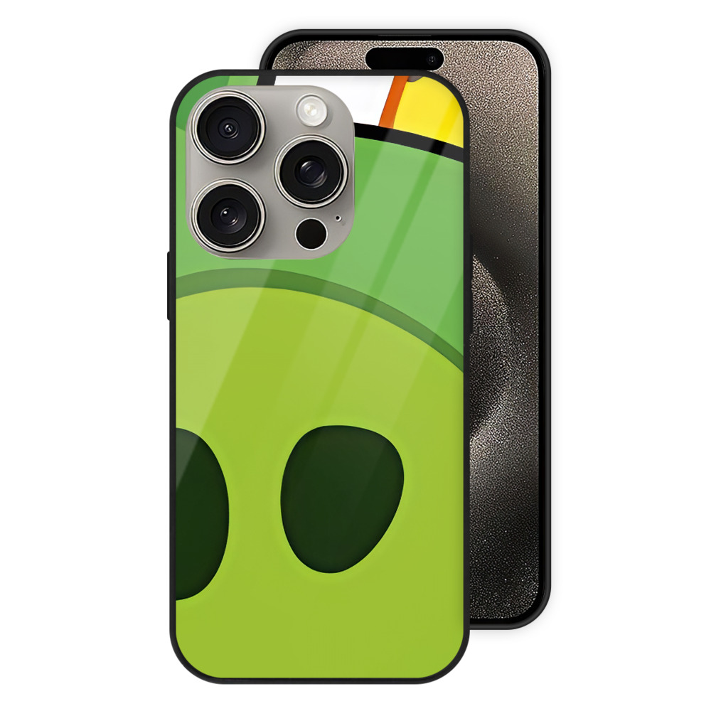 （画像用） Angry Birds アングリーバード 【iPhone15Pro対応】スマホケース 耐衝撃＆黄変防止 背面ガラス
