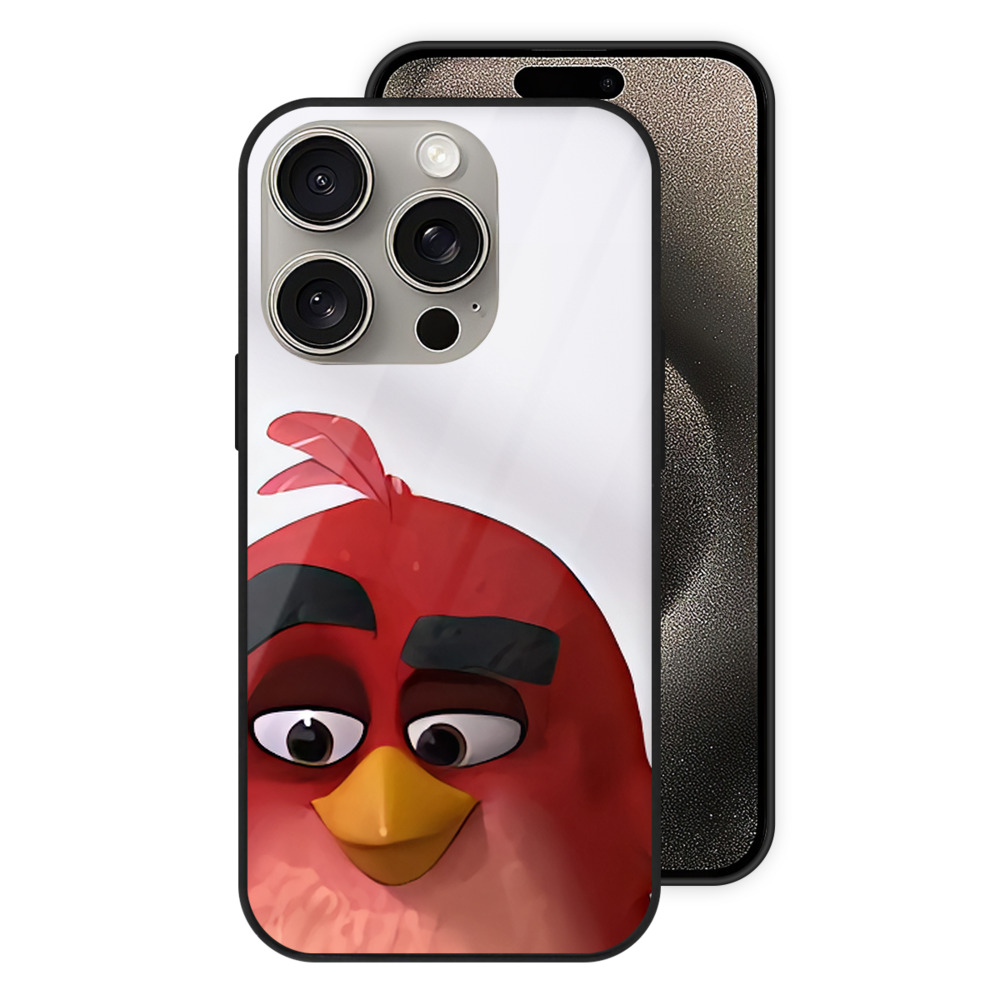 （画像用） Angry Birds アングリーバード 【iPhone15Pro対応】スマホケース 耐衝撃＆黄変防止 背面ガラス