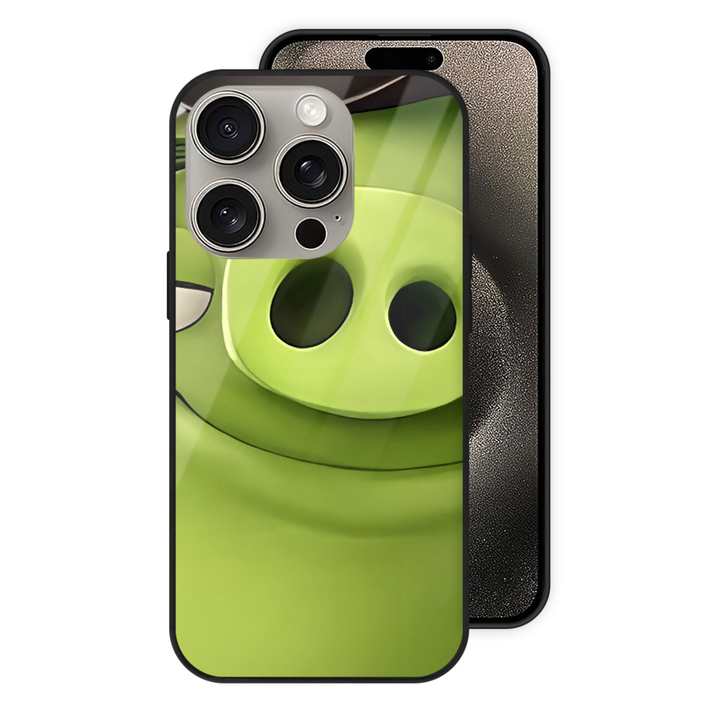 （画像用） Angry Birds アングリーバード 【iPhone15Pro対応】スマホケース 耐衝撃＆黄変防止 背面ガラス
