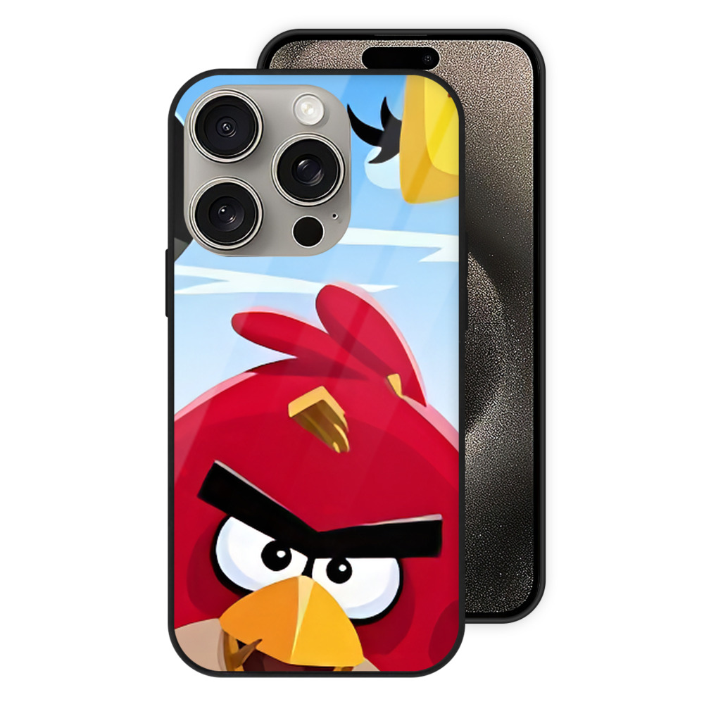 （画像用） Angry Birds アングリーバード 【iPhone15Pro対応】スマホケース 耐衝撃＆黄変防止 背面ガラス
