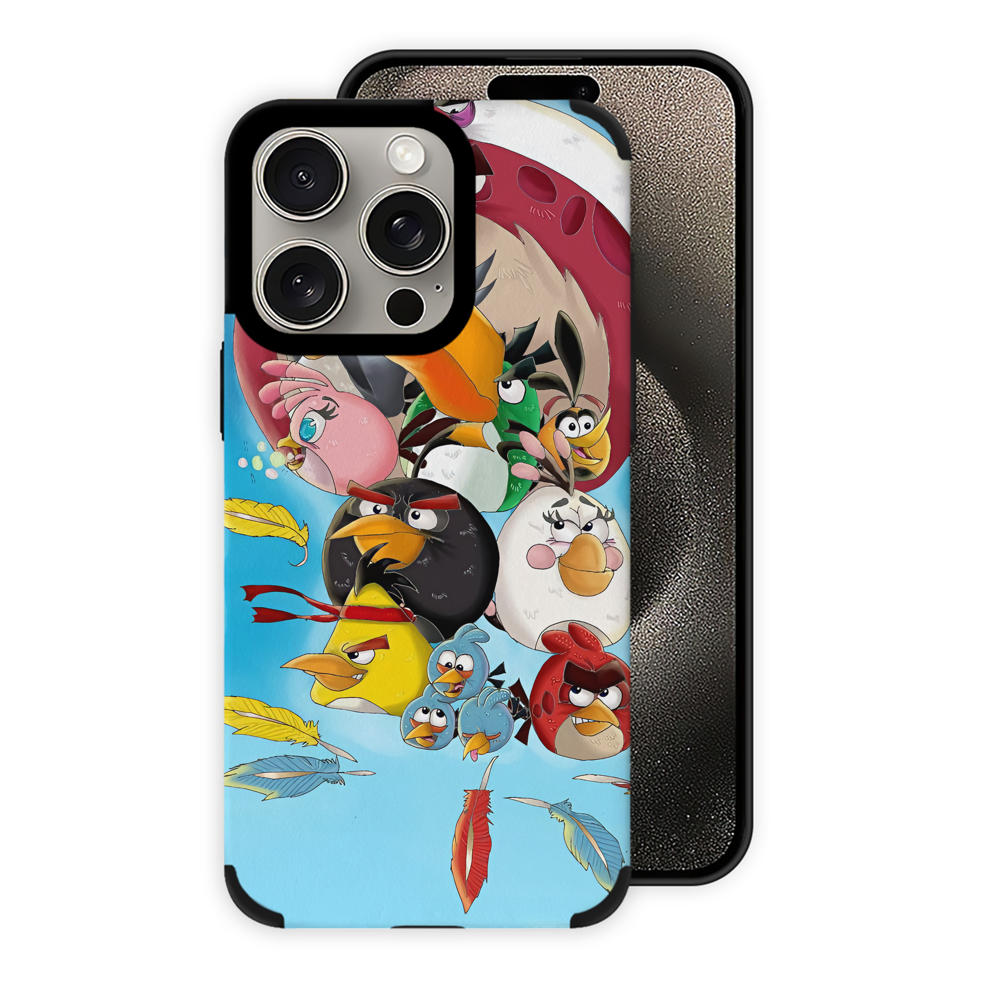 （画像用） Angry Birds アングリーバード 【iPhone15ProMax対応】 PUレザー スマホケース 耐衝撃＆黄変防止
