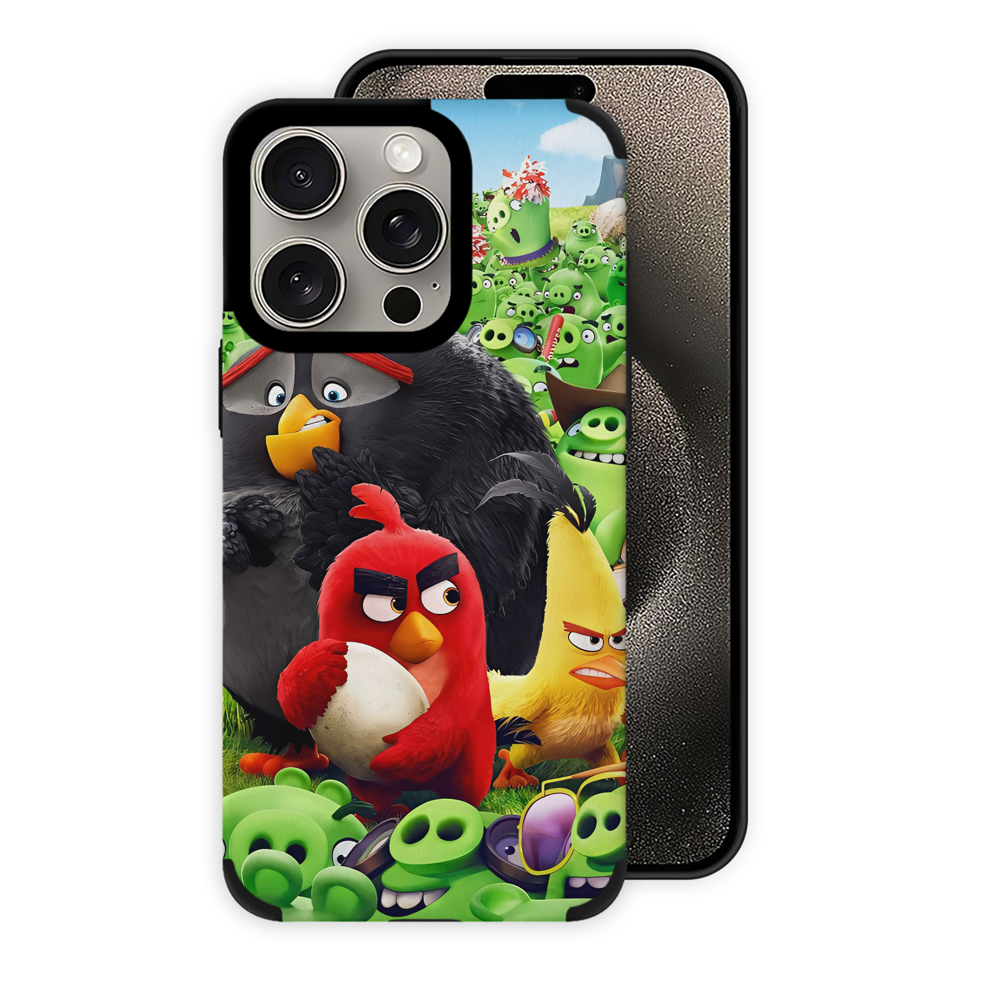 （画像用） Angry Birds アングリーバード 【iPhone15ProMax対応】 PUレザー スマホケース 耐衝撃＆黄変防止