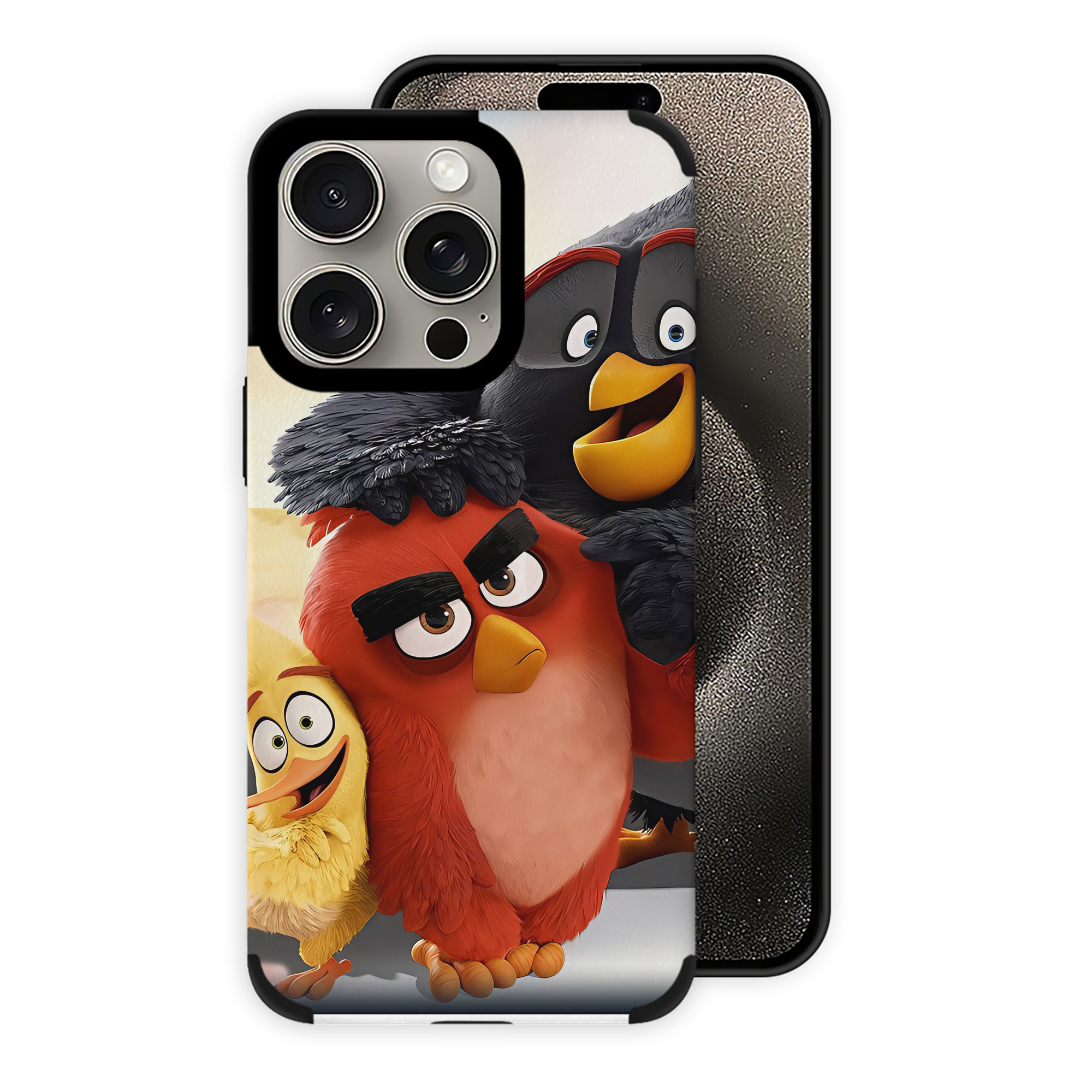 （画像用） Angry Birds アングリーバード 【iPhone15ProMax対応】 PUレザー スマホケース 耐衝撃＆黄変防止