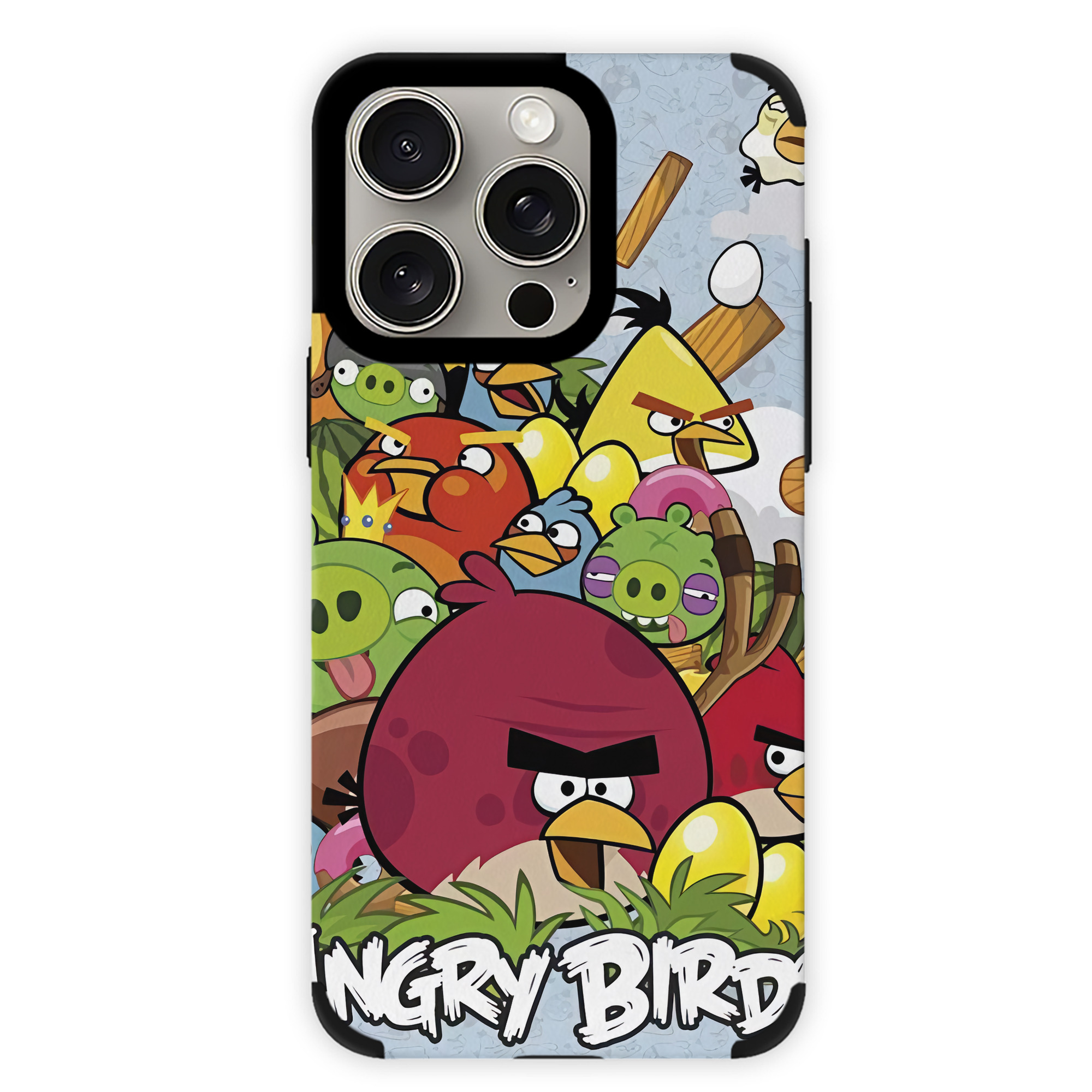 （画像用） Angry Birds アングリーバード 【iPhone15ProMax対応】 PUレザー スマホケース 耐衝撃＆黄変防止