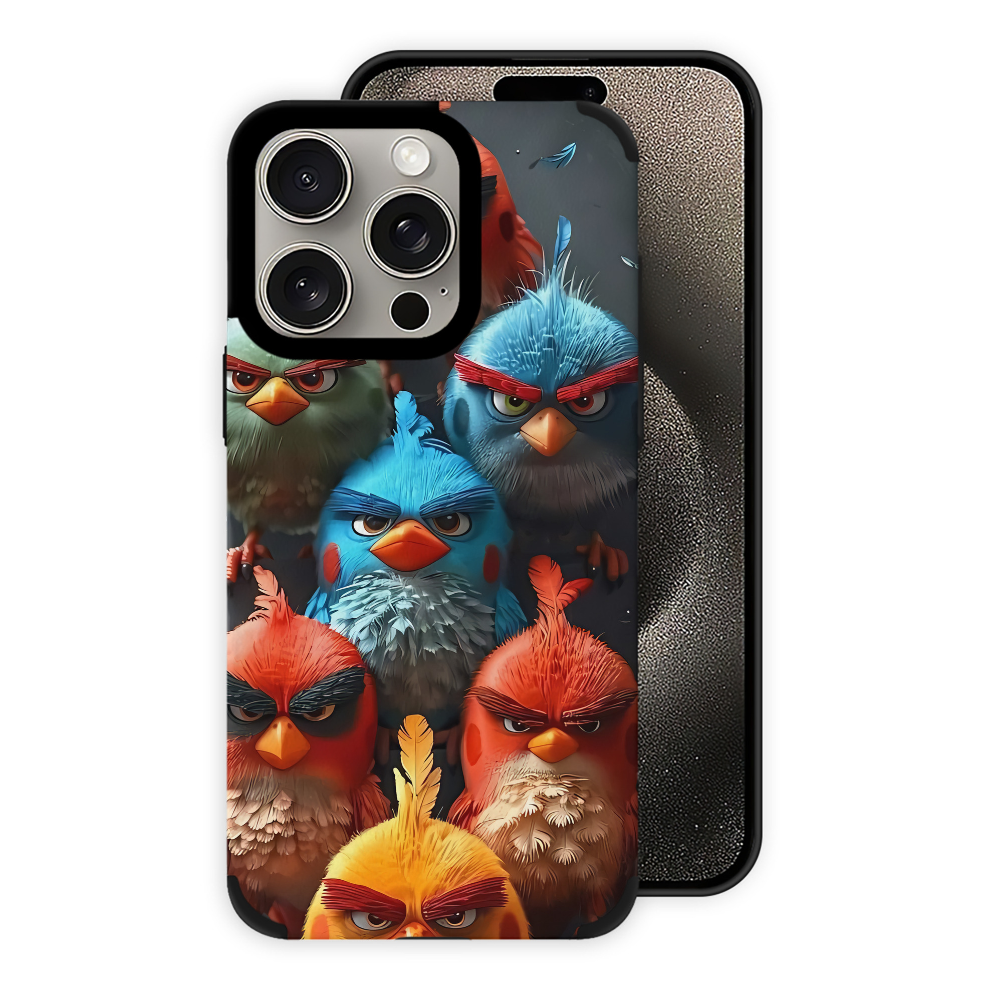 （画像用） Angry Birds アングリーバード 【iPhone15ProMax対応】 PUレザー スマホケース 耐衝撃＆黄変防止