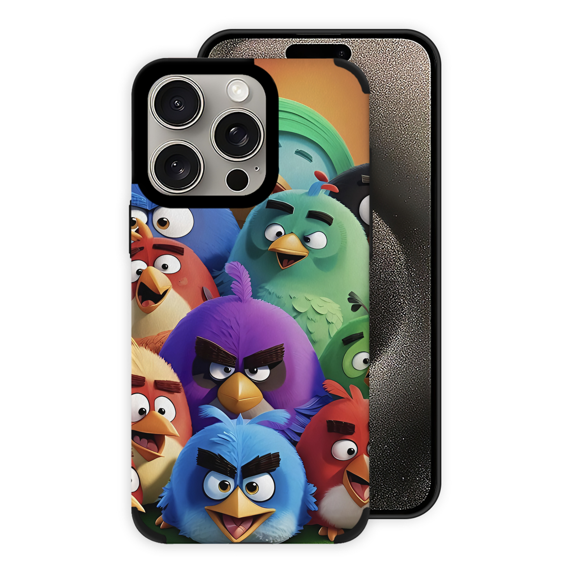 （画像用） Angry Birds アングリーバード 【iPhone15ProMax対応】 PUレザー スマホケース 耐衝撃＆黄変防止