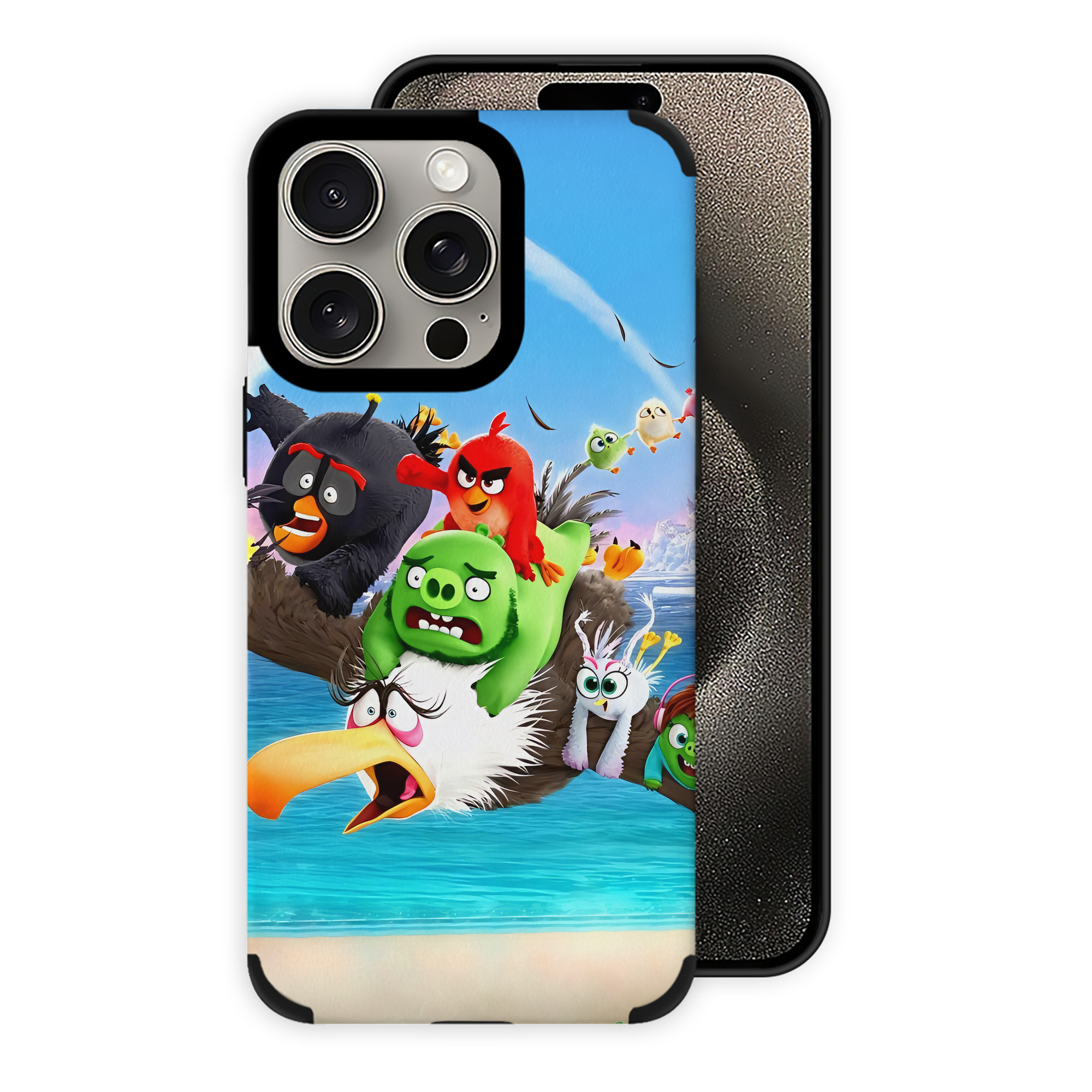 （画像用） Angry Birds アングリーバード 【iPhone15ProMax対応】 PUレザー スマホケース 耐衝撃＆黄変防止