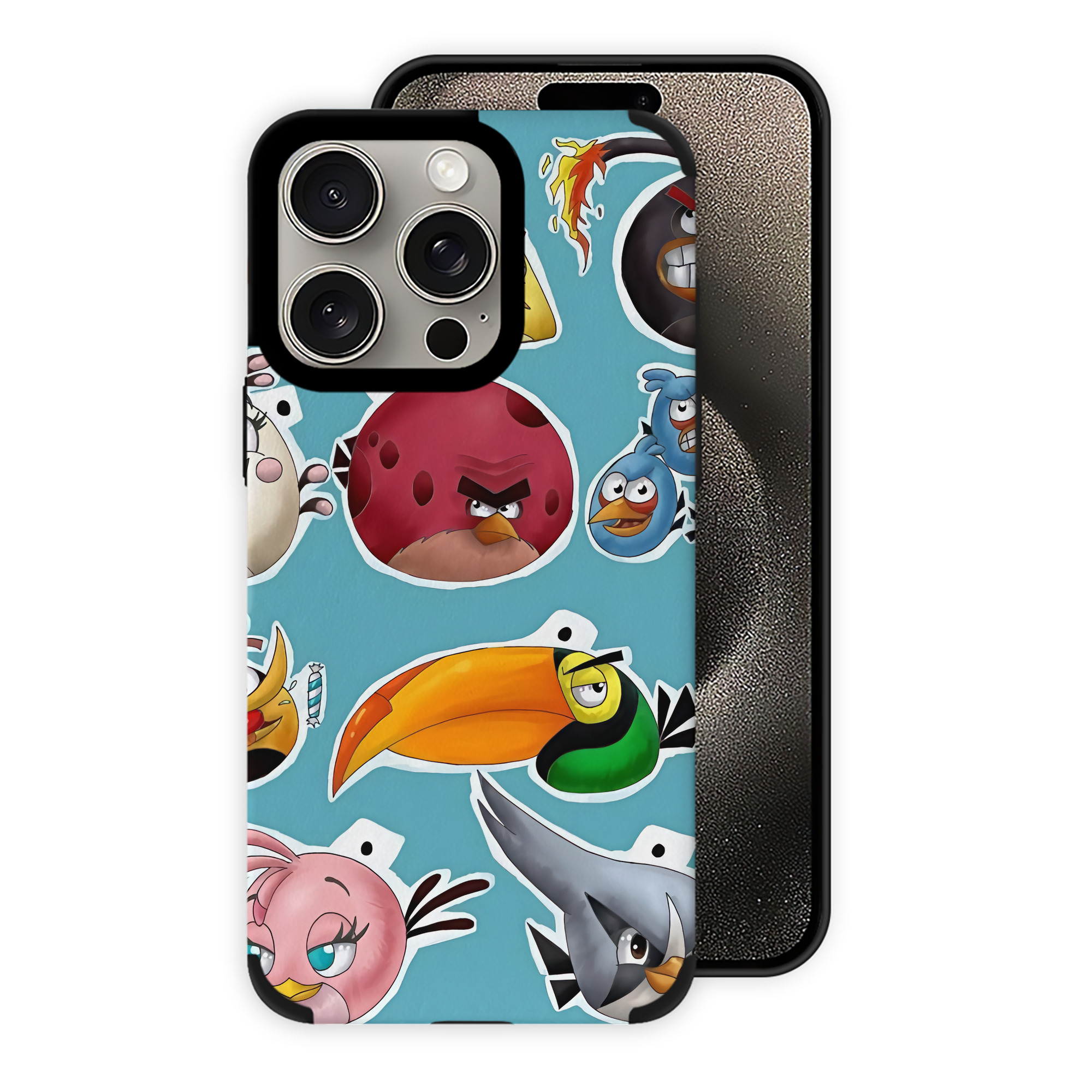 （画像用） Angry Birds アングリーバード 【iPhone15ProMax対応】 PUレザー スマホケース 耐衝撃＆黄変防止