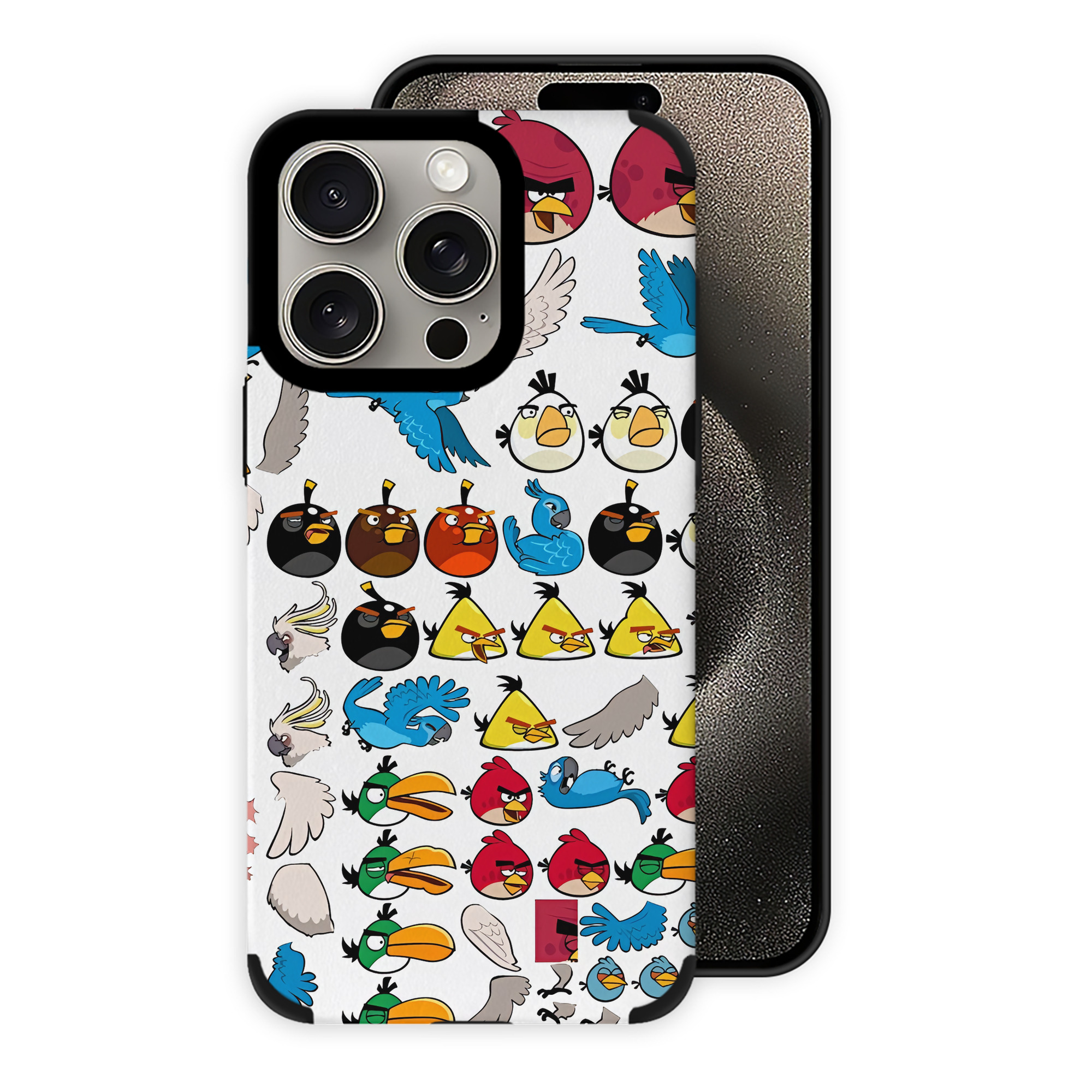 （画像用） Angry Birds アングリーバード 【iPhone15ProMax対応】 PUレザー スマホケース 耐衝撃＆黄変防止