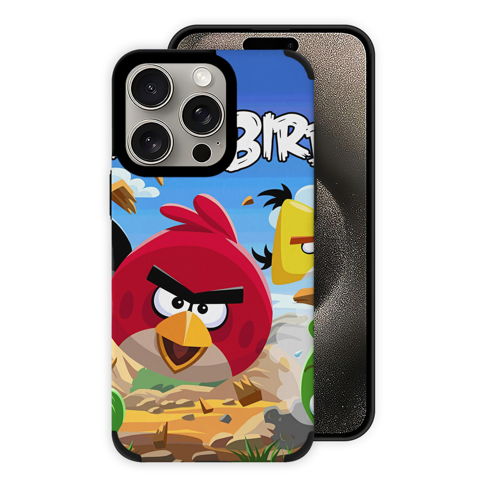 （画像用） Angry Birds アングリーバード 【iPhone15ProMax対応】 PUレザー スマホケース 耐衝撃＆黄変防止