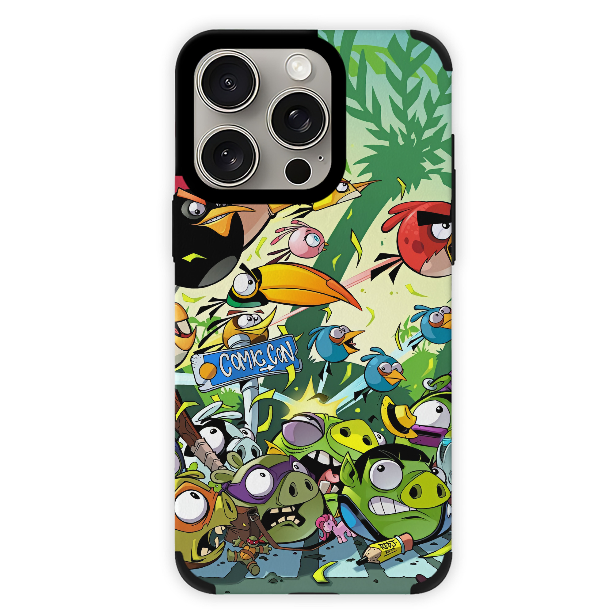 （画像用） Angry Birds アングリーバード 【iPhone15ProMax対応】 PUレザー スマホケース 耐衝撃＆黄変防止