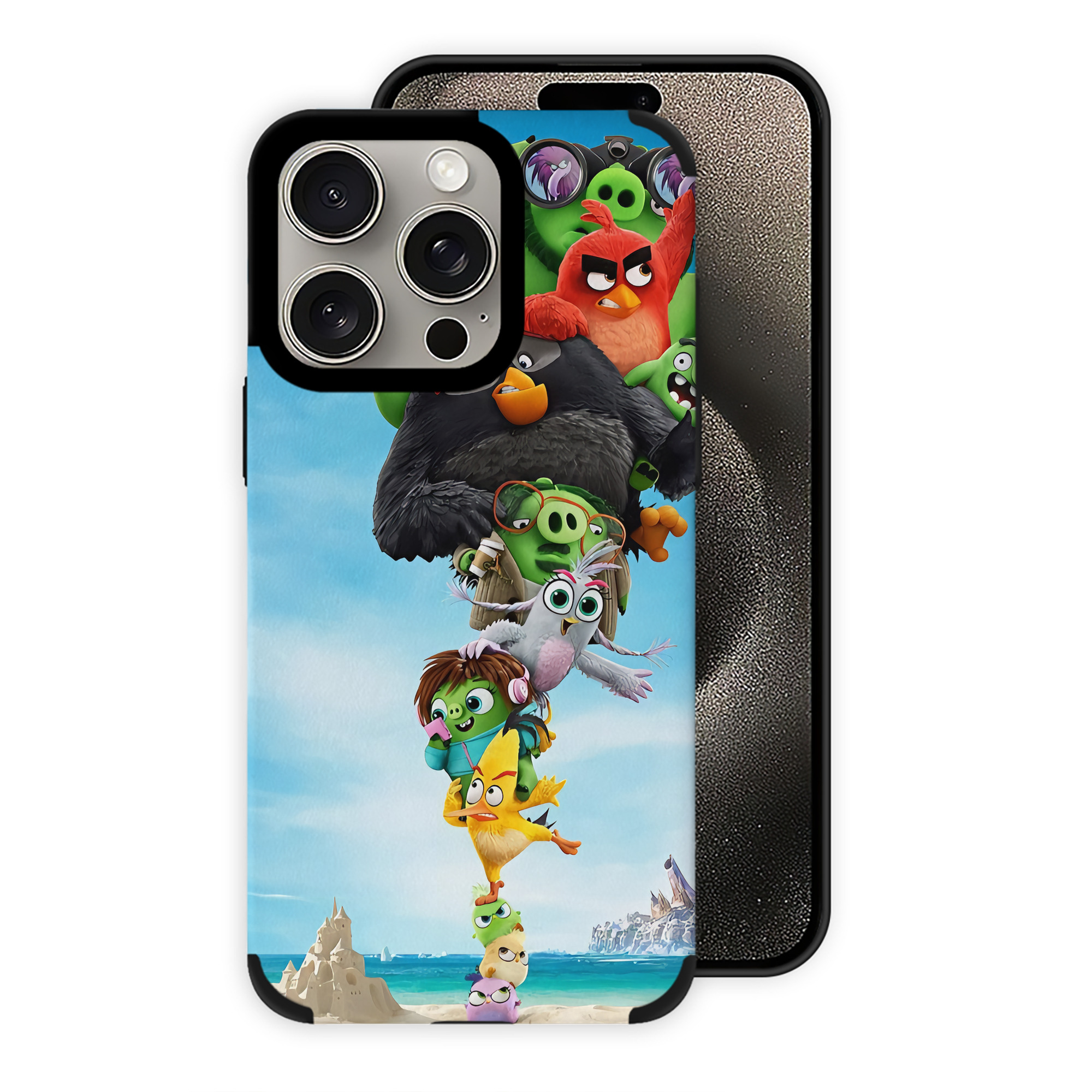 （画像用） Angry Birds アングリーバード 【iPhone15ProMax対応】 PUレザー スマホケース 耐衝撃＆黄変防止