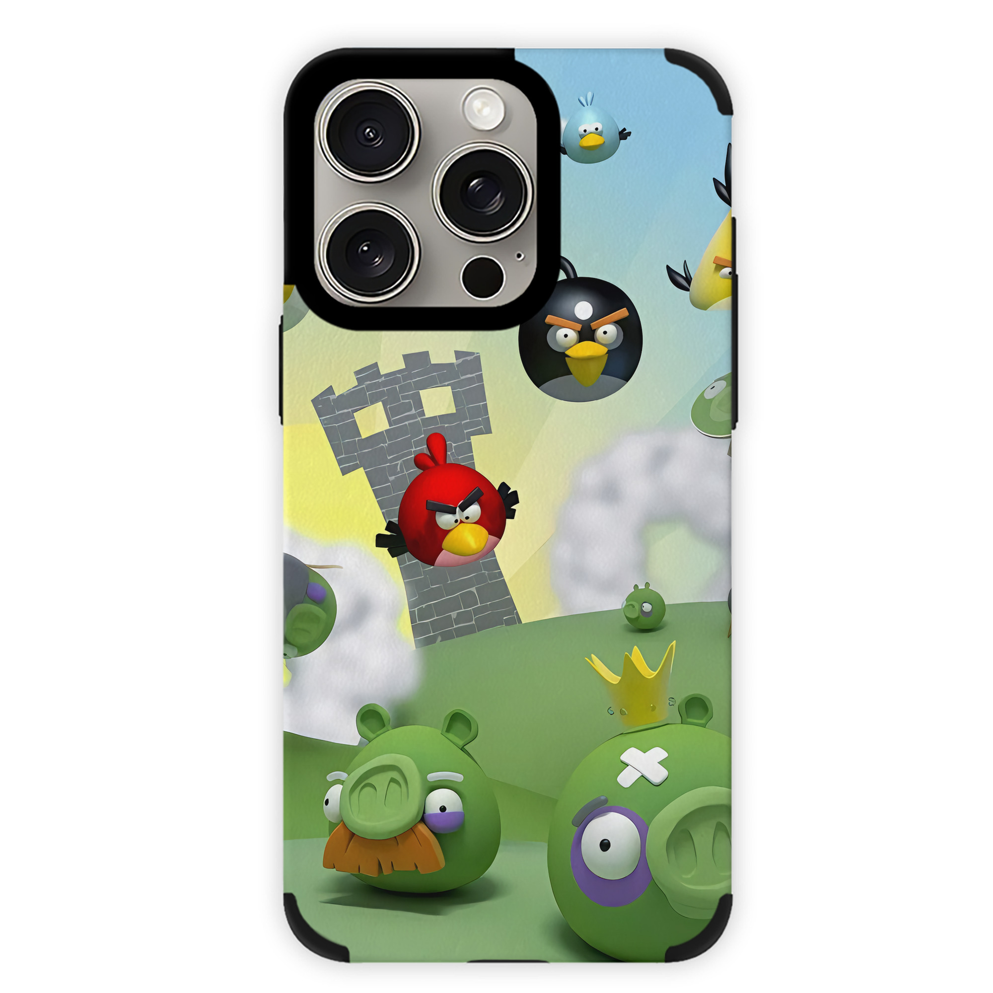 （画像用） Angry Birds アングリーバード 【iPhone15ProMax対応】 PUレザー スマホケース 耐衝撃＆黄変防止