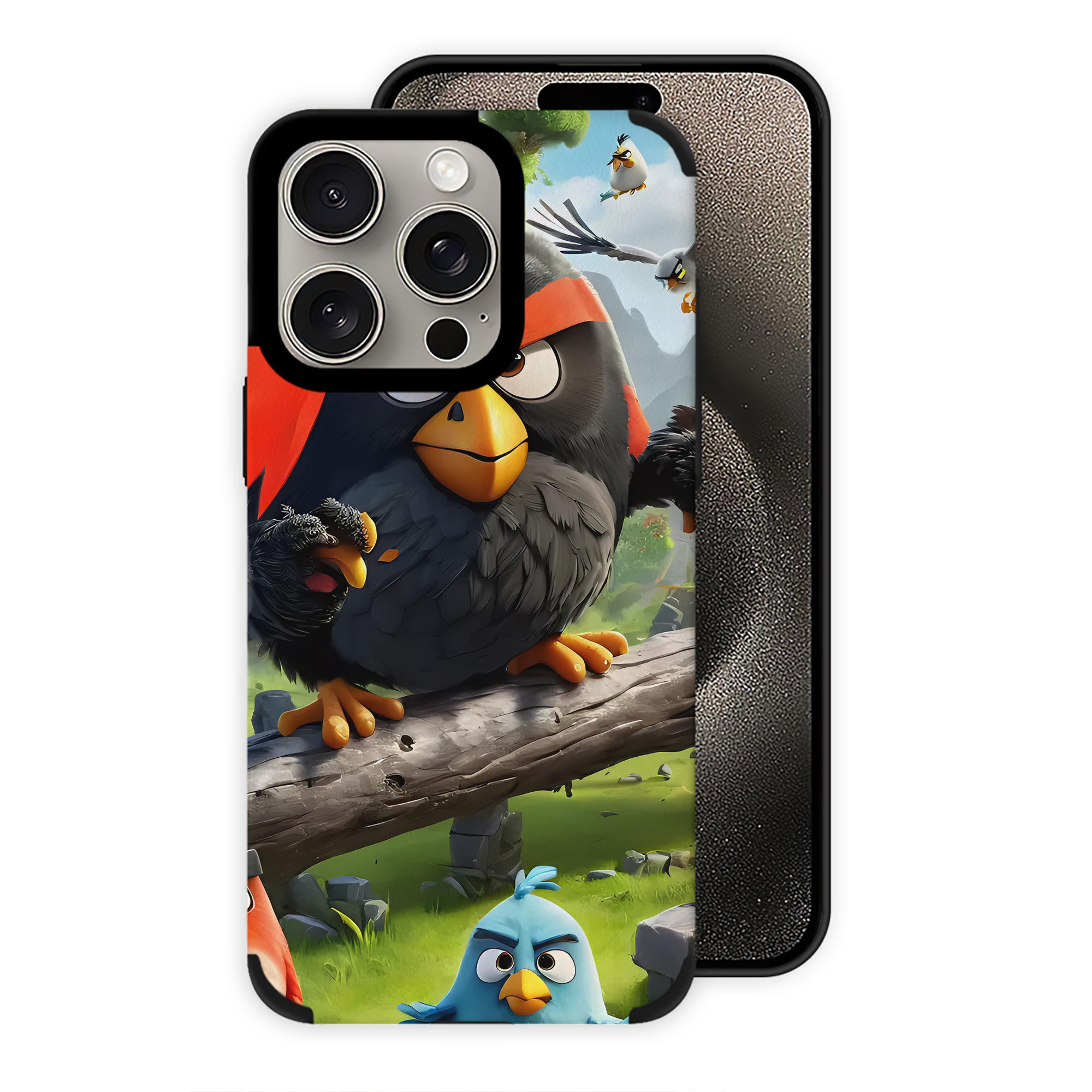 （画像用） Angry Birds アングリーバード 【iPhone15ProMax対応】 PUレザー スマホケース 耐衝撃＆黄変防止
