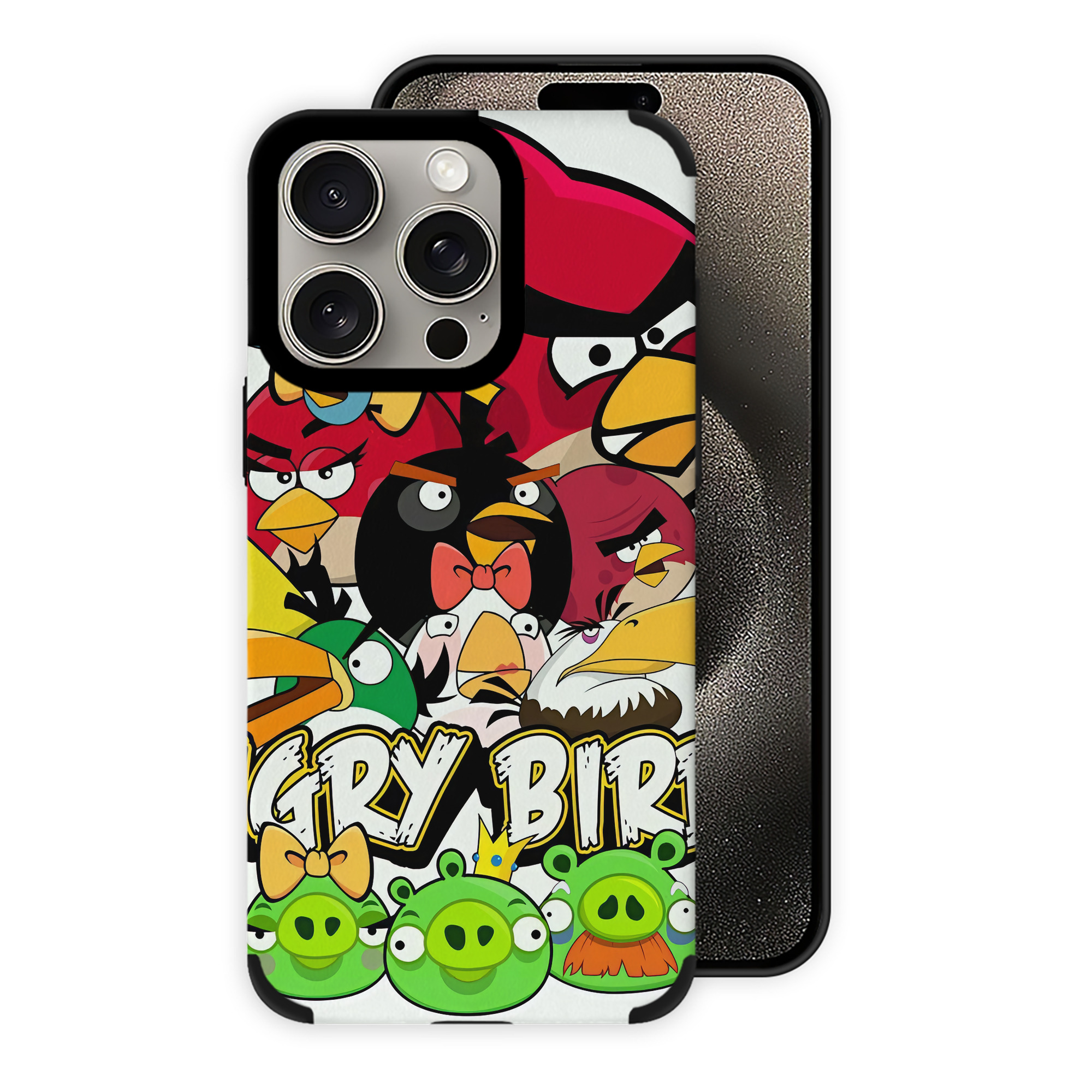 （画像用） Angry Birds アングリーバード 【iPhone15ProMax対応】 PUレザー スマホケース 耐衝撃＆黄変防止